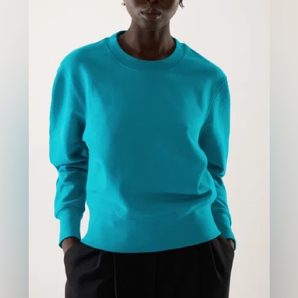 COS Bright Teal Boxy Sweatshirt - Picture 2 of 6